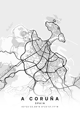 A Coruna Spain City Map