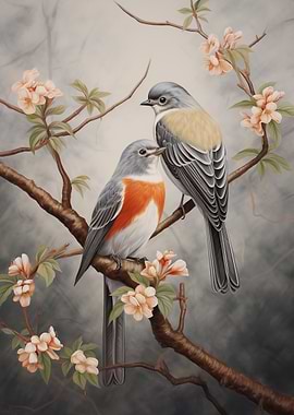 Two Birds on Branch