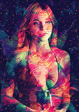 Woman in Abstract Art