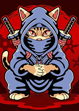 Ninja Cat Illustration