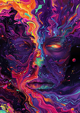 Abstract Face in Nebula