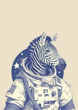 Zebra Astronaut, Zebra Astronaut Poster, Zebra Retro Print, Zebra Portrait, Animal Retro Space Poster, Funny Animal Poster, Andy Warhol Print, Vintage Poster