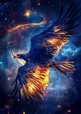 Fiery Eagle in Space