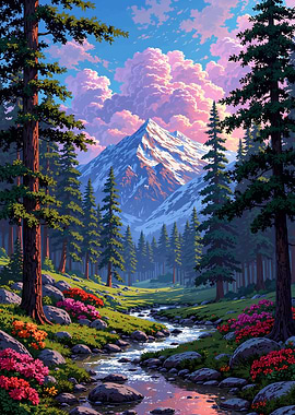 Mountain Stream Landscape