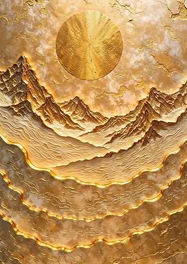 Golden Mountain Landscape
