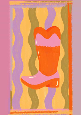 Pink and Orange Boot