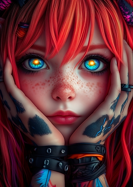 Anime Girl with Glowing Eyes