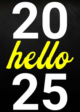 Hello 2025 New Year Graphic