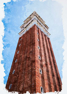 St. Mark's Campanile Watercolor
