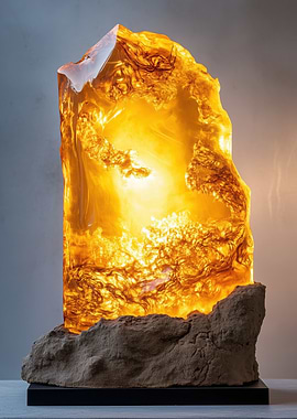 Amber Resin Lamp