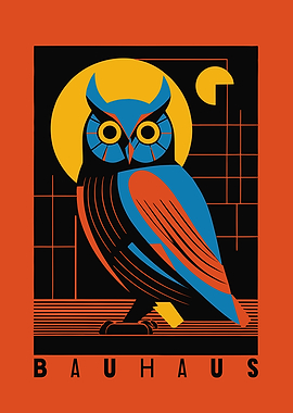Bauhaus Owl Poster