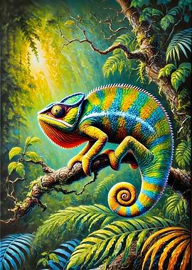 Chameleon in Jungle