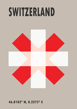 Switzerland Flag Minimalist Design