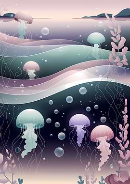 Jellyfish Underwater Scene