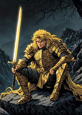 Golden Knight Illustration