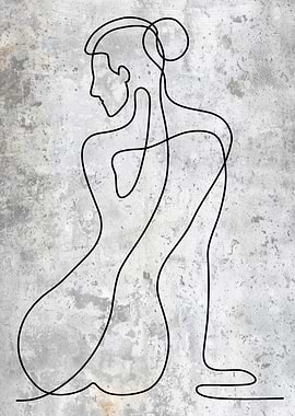 One Line Woman Art