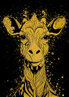 Golden Giraffe Art