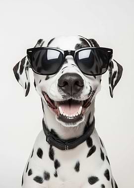Dalmatian Dog Wearing Sunglasses