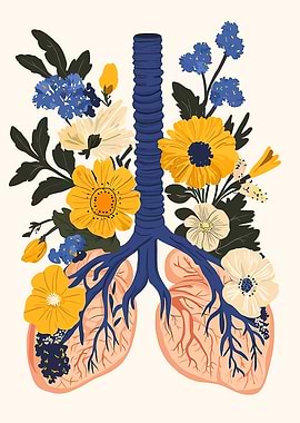 Floral Lungs Illustration