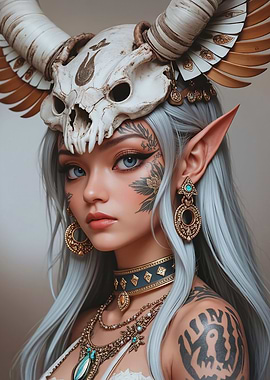 Elven Warrior with Skull Helm