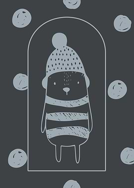 Cute Bunny in Winter Hat