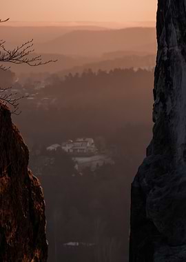 Sunset Over Mountains