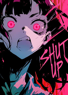 Anime Girl Shouting 'Shut Up'