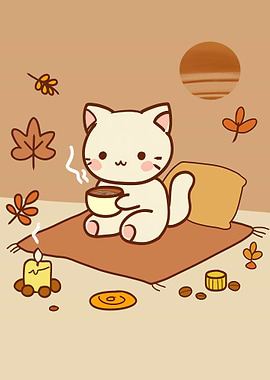 Cute Cat Autumn Cozy