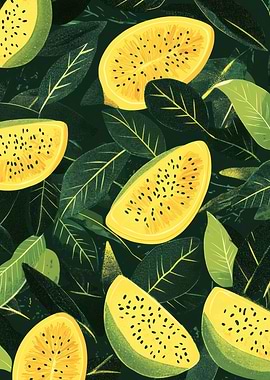 Yellow Fruit and Green Leaves