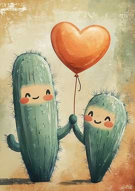 Cactus Couple Love
