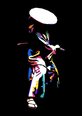 Colorful Samurai Silhouette
