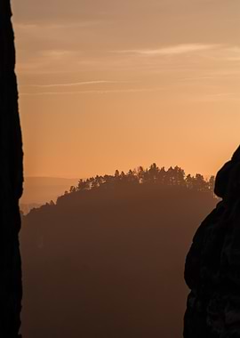 Sunset Over Mountains
