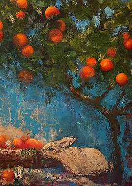 Rabbit and Orange Tree