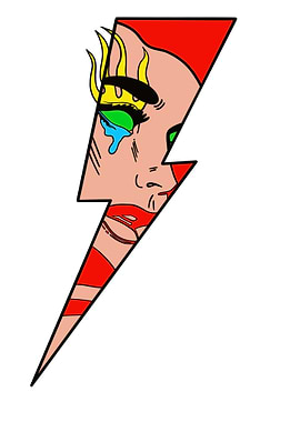 Crying Woman in Lightning Bolt