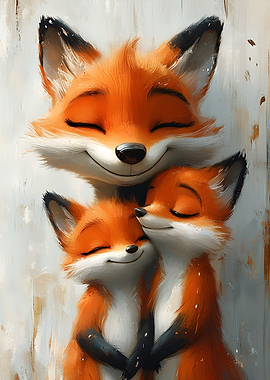 Fox Family Hug