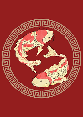 Koi Fish Watercolor Art