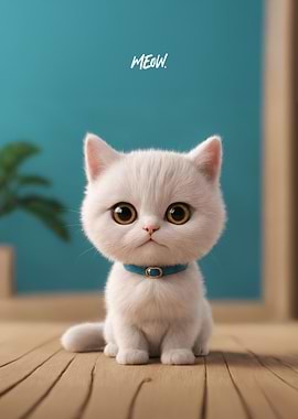 Cute White Kitten Meow