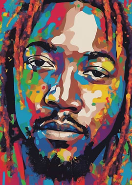 Kendrick Lamar Colorful Portrait