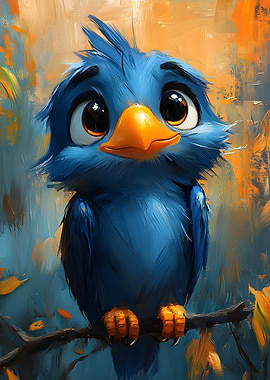 Cute Blue eagle Painting