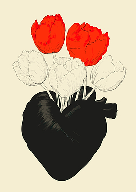 Heart with Tulips