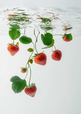 Strawberries Underwater