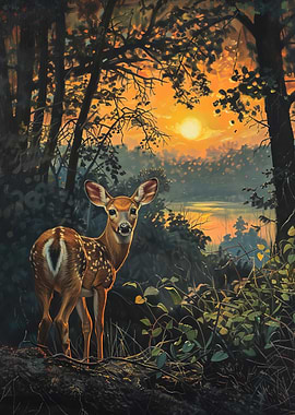 Fawn at Sunset