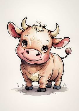 Cute Cartoon Cow