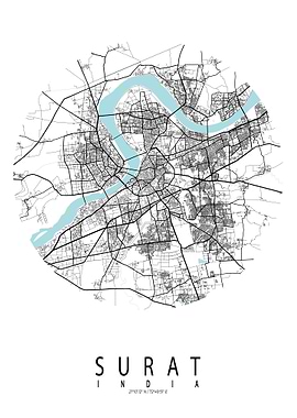 Surat City Map India Circle