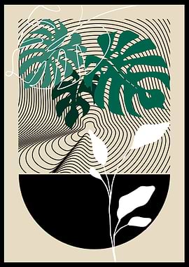Abstract Monstera Leaves