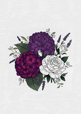 Purple and White Floral Bouquet