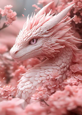 Pink Dragon in Cherry Blossoms