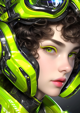 Neon Futuristic Hero Anime Girl