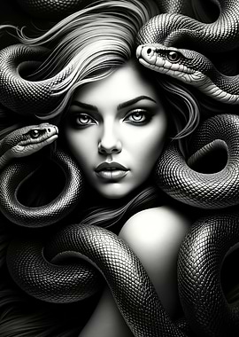 Medusa The Gorgon B&W
