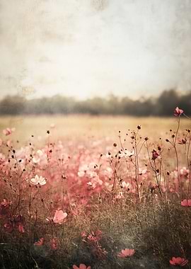 Blushing Meadow: A Symphony of Pink Wildflowers